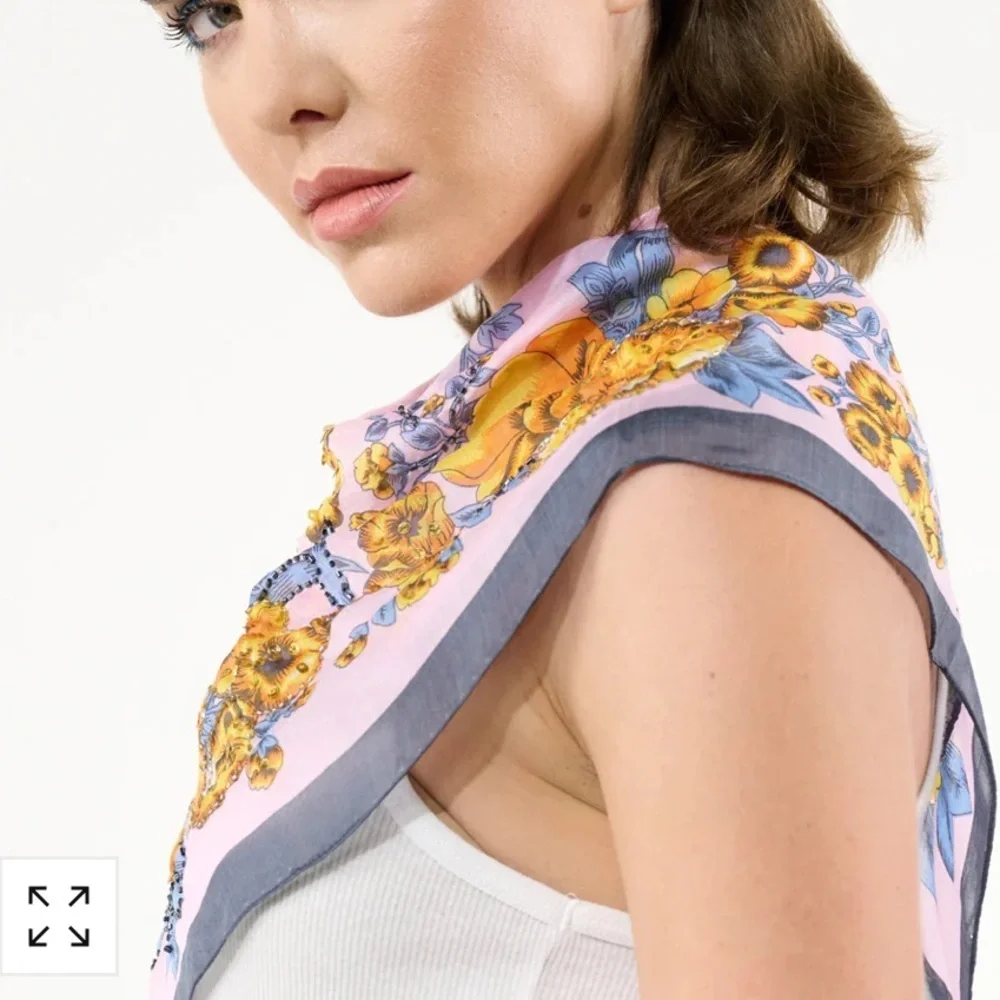 Aratta Silent Journey Beauty Embellised Bandanna Scarf NWT